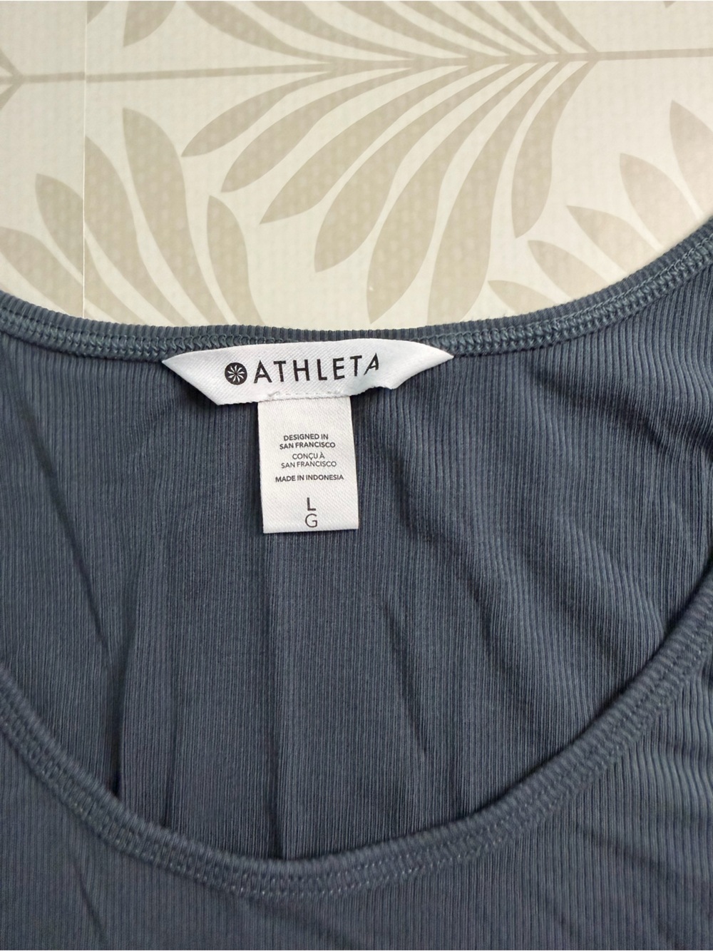Athleta Ribbed Tank Top in Charcoal Blue